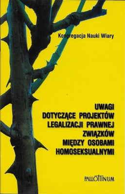 Uwagi dotyczące projektów legalizacji prawnej związków między osobami homoseksualnymi